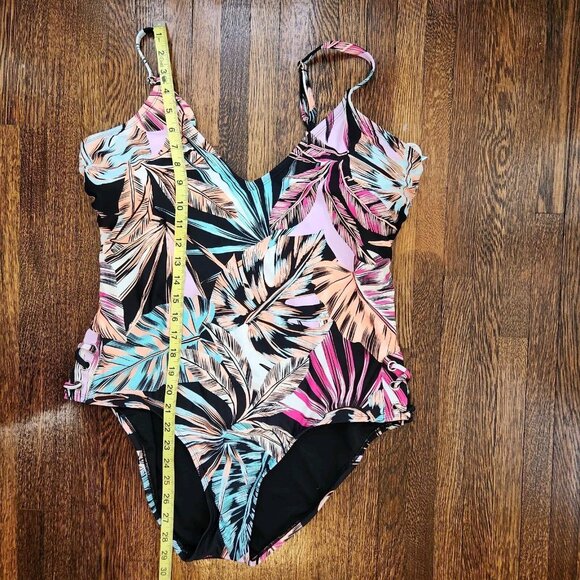 💥5 for $25! Decree Swimsuit Womens One Piece Floral Tropical 1X Vacation - Picture 8 of 15